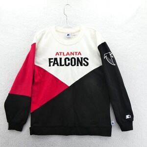 Starter Sweatshirt Womens Medium Atlanta Falcons Black White Red Colorblock NFL